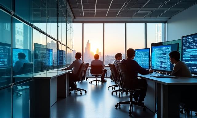 Team di data scientist al lavoro in un ufficio moderno a Roma